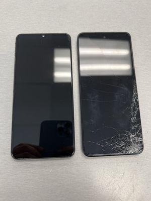 Broken screen and fixed and replaced with one from Ifixandrepair Johnsburg inside Walmart