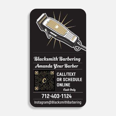 Come see me in Primghar Iowa. Blacksmith Barbering is now located in Posh Studios!