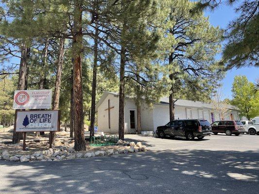 The church had plenty of parking!