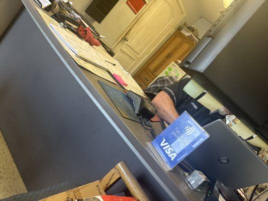 James helped me. He's hiding behind the desk. Says they take Tap. Guys are really nice.