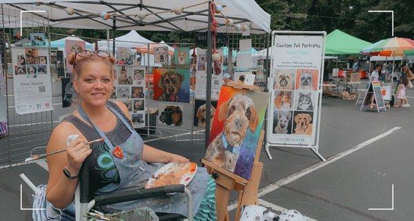 Mariah Paining on sight at Peachtree Road Farmers Market