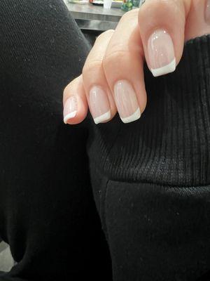 Russian manicure 2 weeks old.