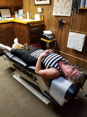 What an amazing experience! Pain relief and personal relaxation with man's best friend. Thank You Dr. Jones for relieving my pain!
