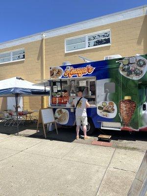 Little table on the side.