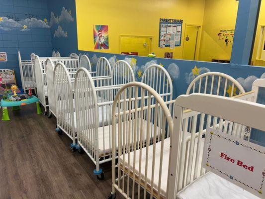 Beds ready for naptime.