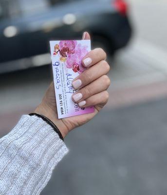 Clean soft pink manicure from mrs. Mary :)