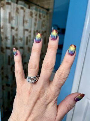 Rainbow nails
