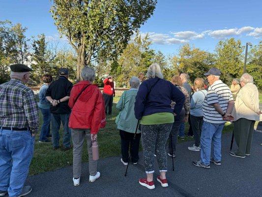 Tour Group at Amos Humiston Monument