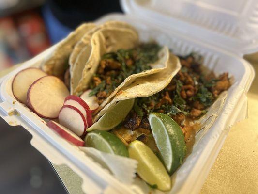Tacos Al Pastor (3 tacos per order with cilantro and onion)