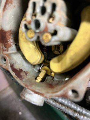 Residue inside carb. Rust from fuel tank