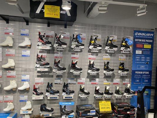 Hockey skates selection