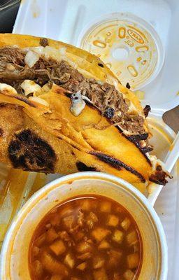Birria taco with consomme!