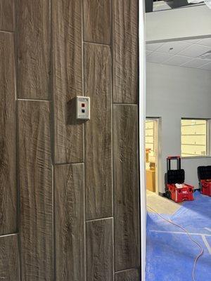 Customer asked for 2 data ports on this tiled wall.