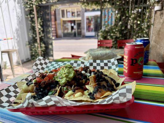 Full plate of nachos