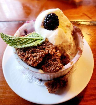 Blackberry crumble dessert. Fantastic!