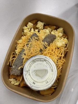 Turkey Sausage & Egg Breakfast Bowl & Jalepeno Crema