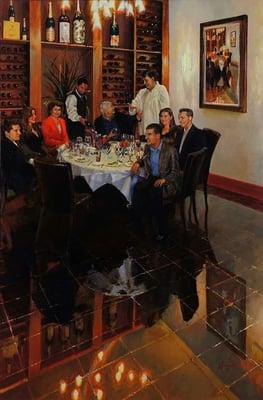 Food and Fellowship 48 x 36 oil
Showing at the Post Oak Grill
Houston- commissioned work