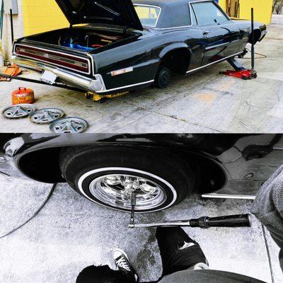 brought the wheels i bought online, had the guys install the tires i had oem steelies which were new still.