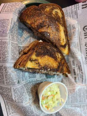 Patty Melt with slaw
