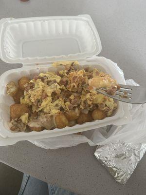 My order came with only tater tots, ham and eggs for $16. It was missing avocado, bacon, veggies and chorizo.