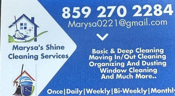 Marysas Shine Cleaning Services