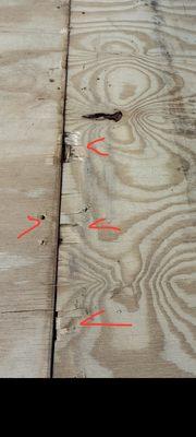 Damaged wood and mistake holes