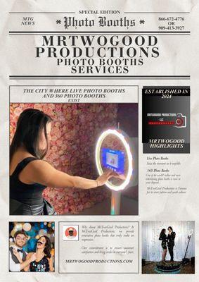 We now offer photo booth services for all occasions.