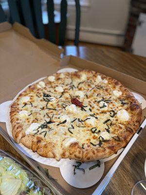 Great White Shark pizza all their pizzas are named after sharks.