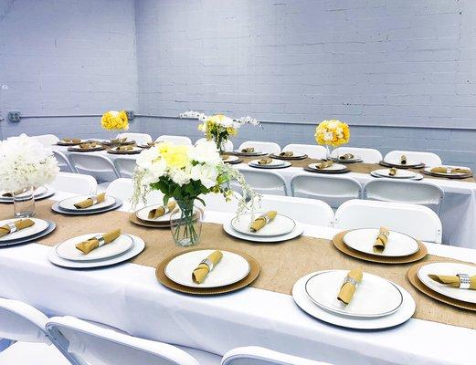 Inside the lounge basic zestful setup ( chair covers can be provided for an additional fee)