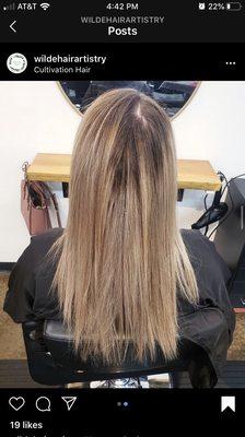 Toner appointment: toner with shadow root - Before photo