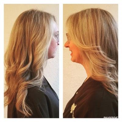 Gorgeous blonde highlights and long layers