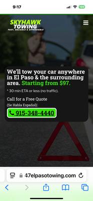 Was $364 for 1.3 miles. $97 must be to tow 1 foot. Beware people