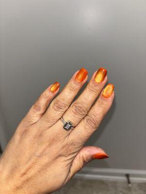 Gold metallic finish on dip