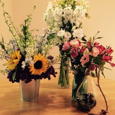 Flowers for the sunflower arrangement on the left were $8 from G & J.