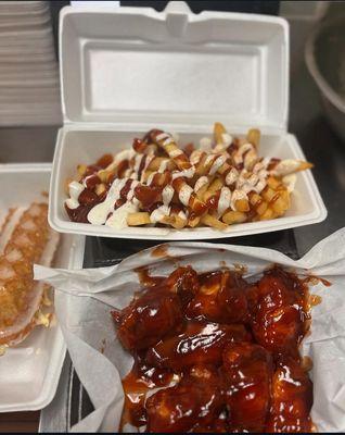Wings bayou fries and waffle