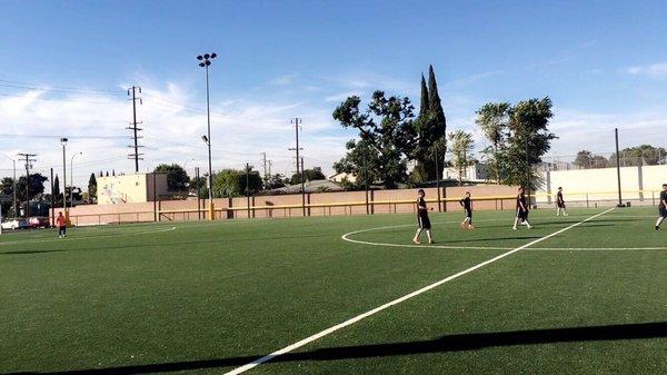 Synthetic soccer field