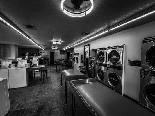 Modern Refreshed laundromat located right off the highway!