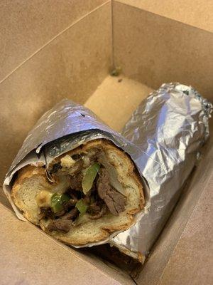 Beef Cheesesteak with Cheese Whiz 10 inch $20