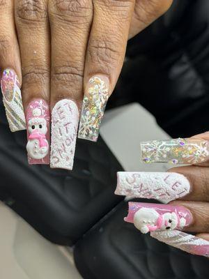 Let it snow
Handmade snowflakes
Handmade snowman with 3-D gel