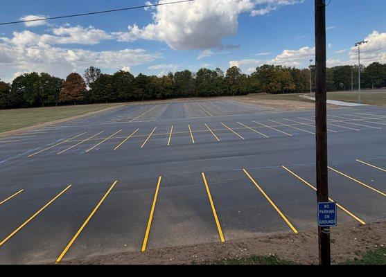 We're equipped for jobs up to 50 miles from our Hudsonville base, including warehouse striping, fire lane markings, and ADA lot updates.