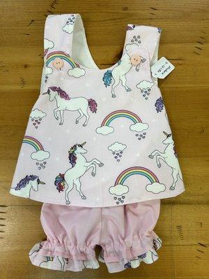 New Born top with cris cross back
Matching bloomers