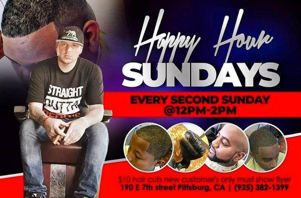 For new customers show this flyer for your $10 hair cut every second sunday every month.