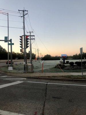 Frost covered ground at Ken Carpenter Park.