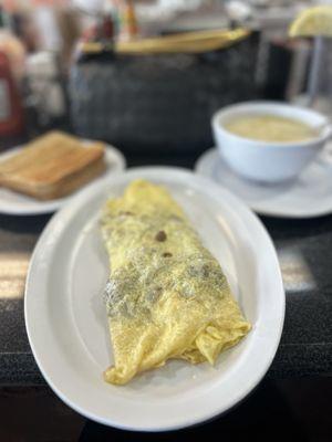 Steak and cheese omelet