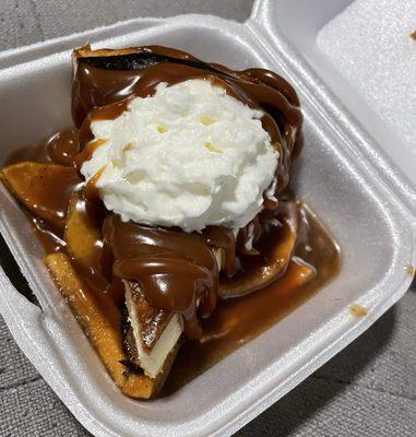 Smoked caramel apple cheesecake