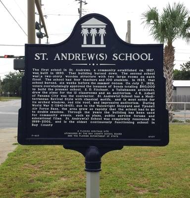 St. Andrews School Historical Marker in Panama City