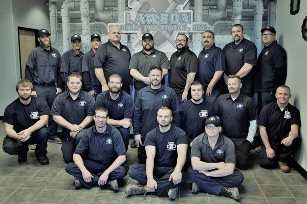 Some of the technicians at Lawson Family Plumbing. Our family of plumbers have a combined total of over 250 years of plumbing experience.