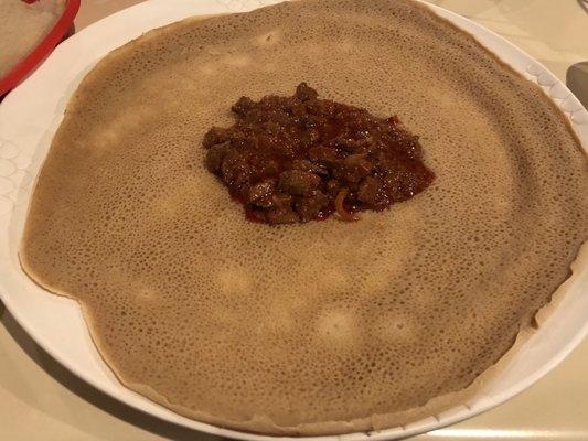 Tibs Wot on Injera