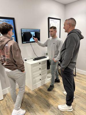 Explaining the importance of X-rays before adjusting