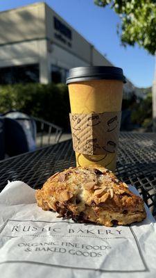 The amazing scone is from rustic bakery... Perfect combination!